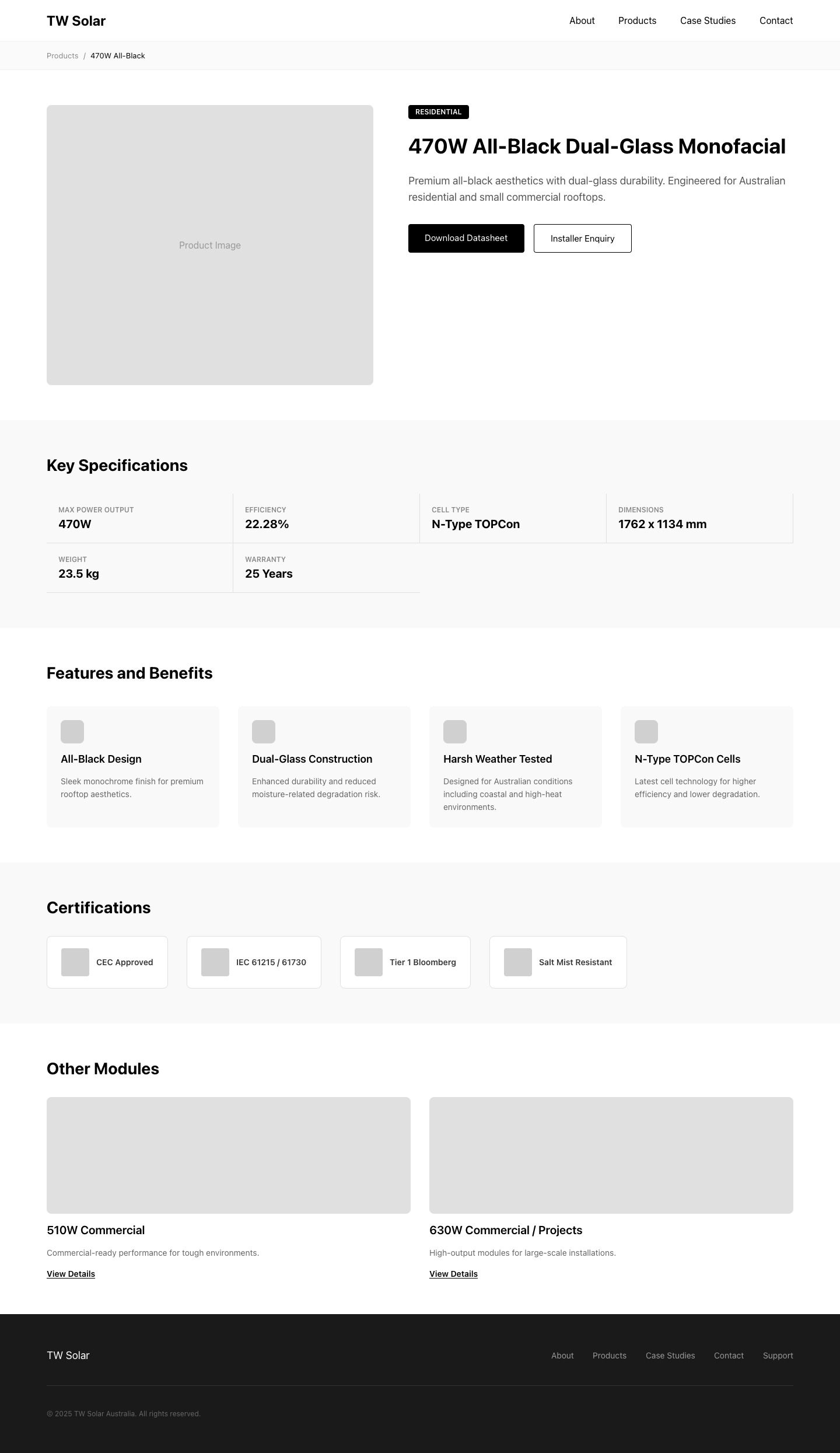 Product detail 470W wireframe