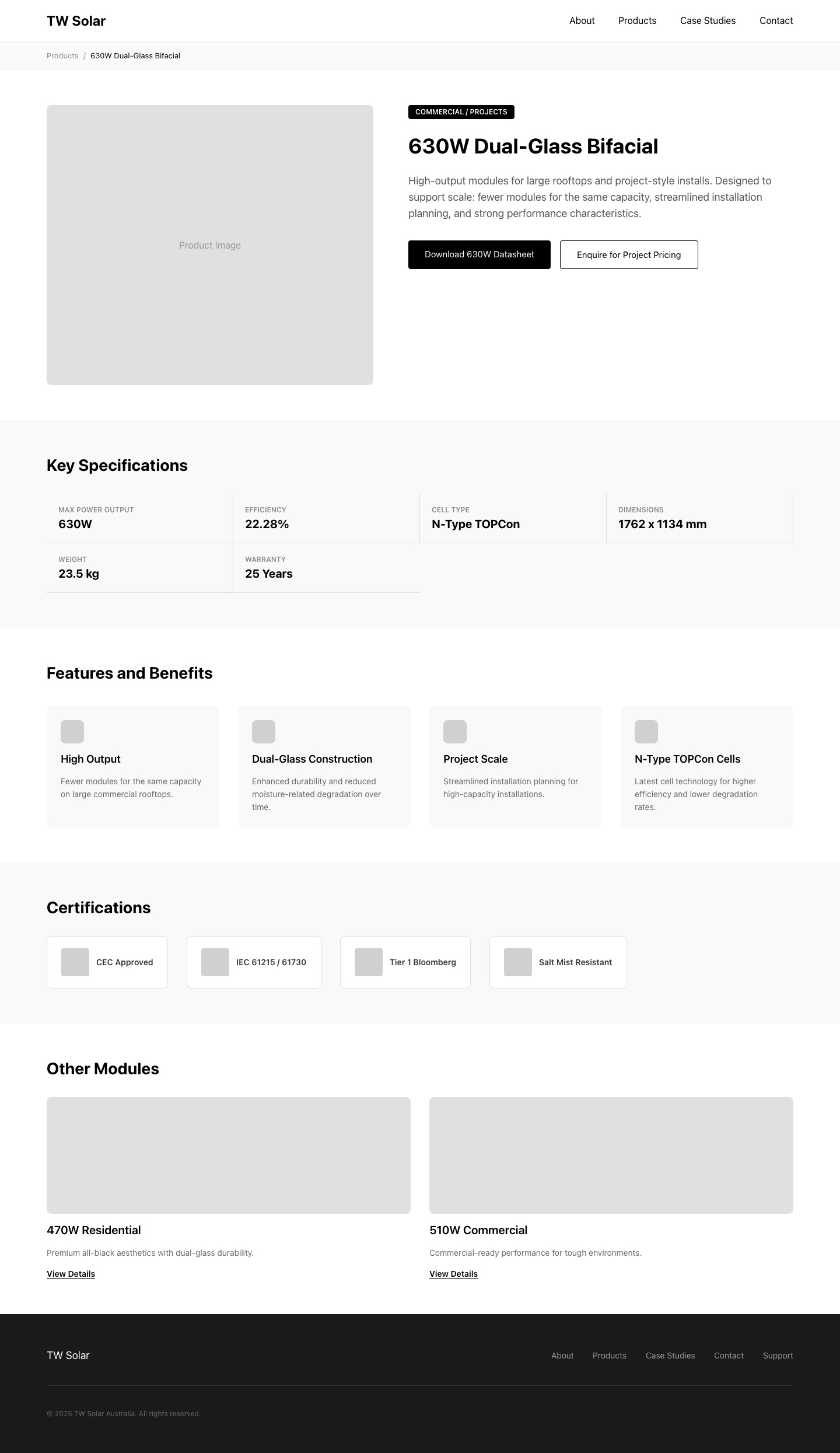 Product detail 630W wireframe