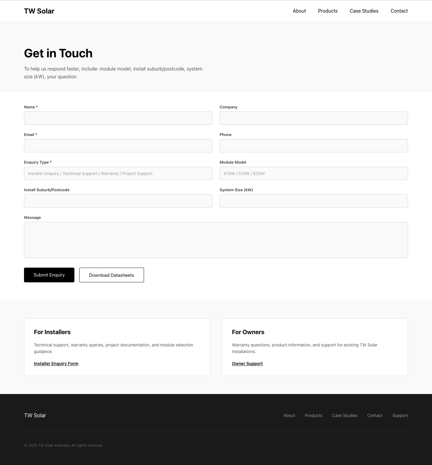 Contact us wireframe